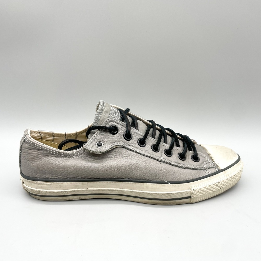 Converse Mens 8.5 John Varvatos Chuck Taylor Low Sneakers Grey Leather Grunge